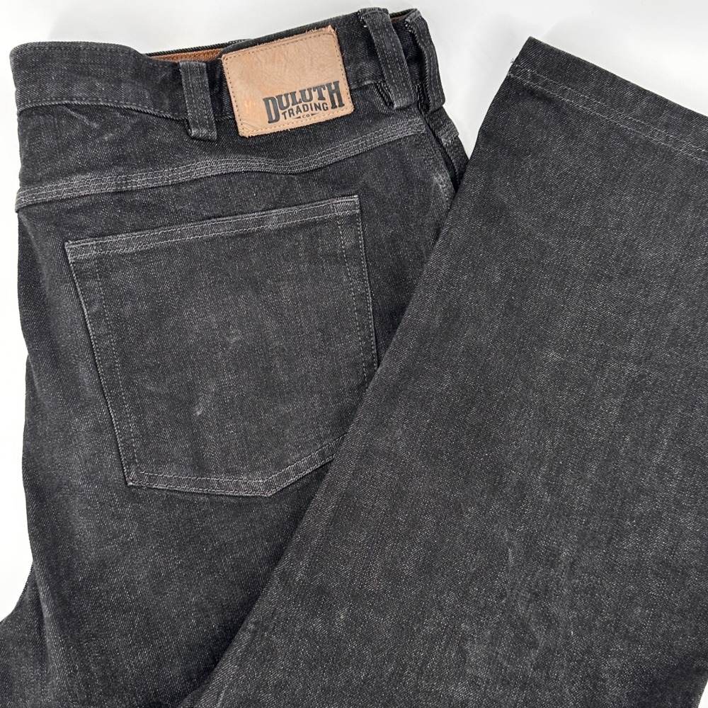 Duluth Trading Co Flex Ballroom Jeans Mens 42x30 Black Denim Cotton Blend